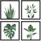 Framed Botanical Bathroom Wall Art Decor, 10x10 Inch 4 Pack Acrylic Sage Green Prints Set, for Spa & Farmhouse Decor for Bath, Restroom, Bedroom, Office Minimalist Decoration (Black)
